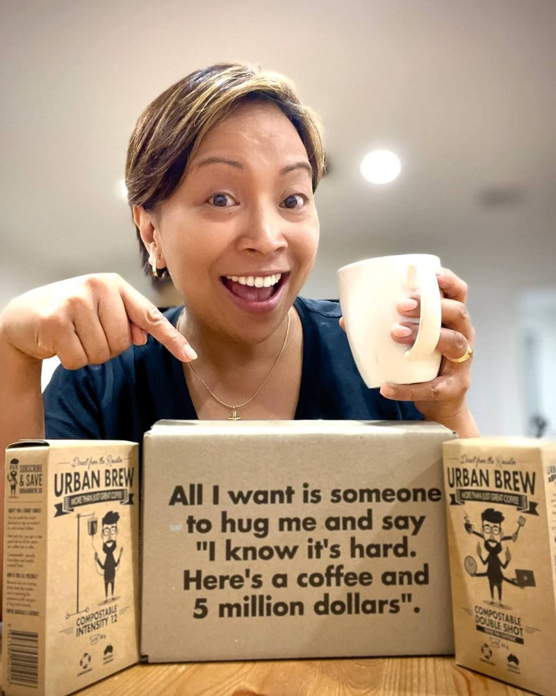 Customer photo: Happy Urban Brew customers enjoying their coffee